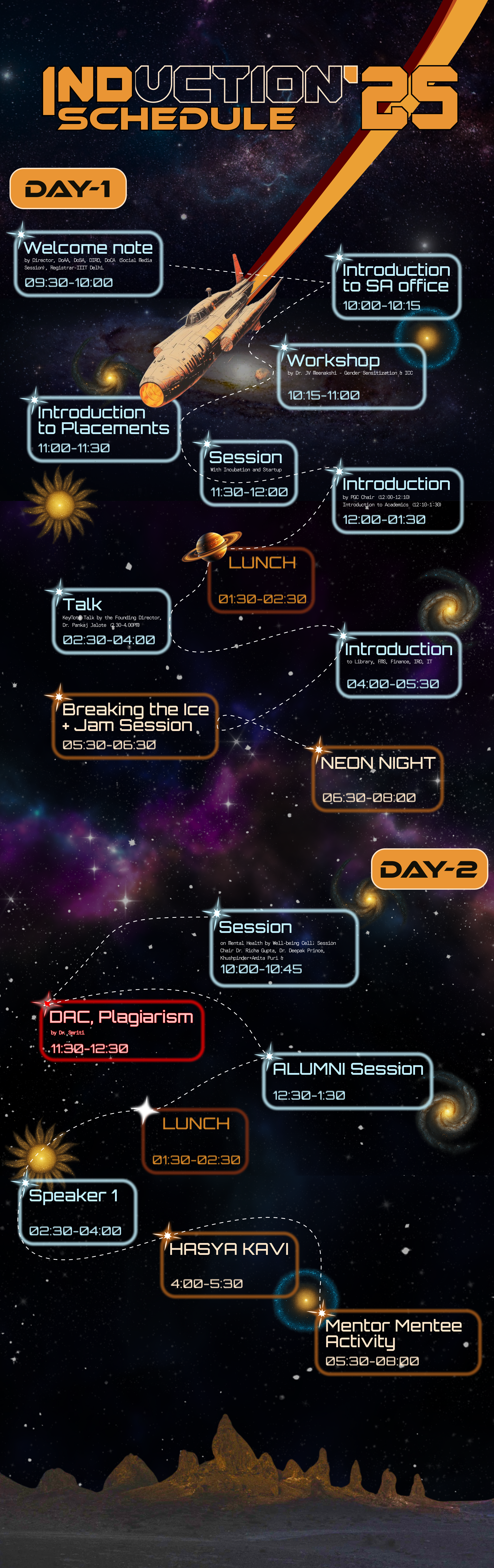 Induction Schedule